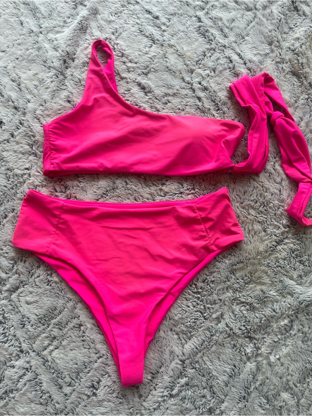 SHEIN Bright Hot Pink Bikini Top